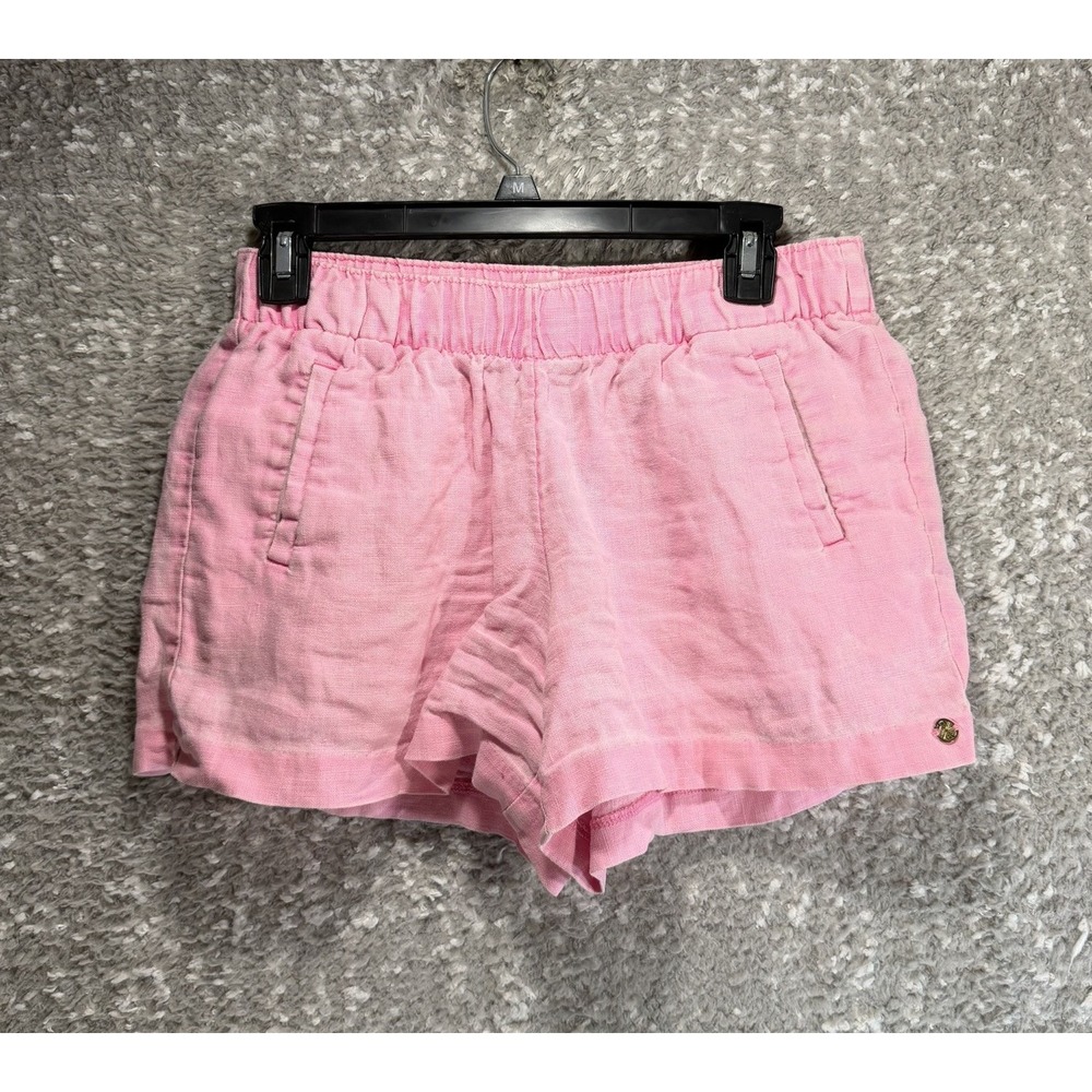 Lilly Pulitzer Lino Linen 4" Short Pink Lightwashed S Beach Coastal Vacation